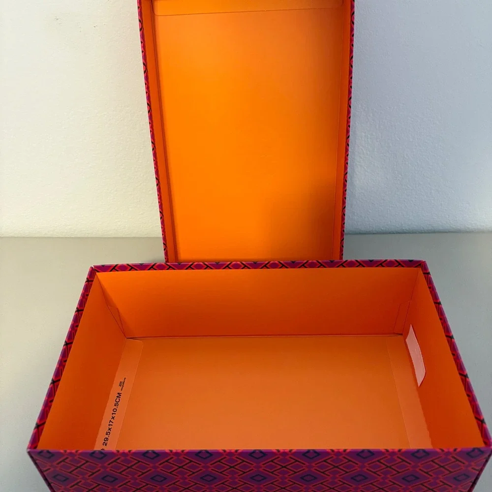Tory‎ Burch Size 7.5 Geometric Logo Box Storage Keepsake Gift Presentation EMPTY